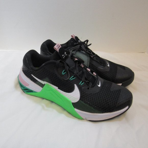 Nike Shoes - Nike Metcon 7 Black White Green Lace Up Sneakers Shoes Women's 8